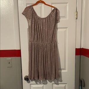 LC Lauren Conrad Sparkling Beige Maxi Dress